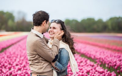 Loveshoot bollenveld: Bertilla & Luca